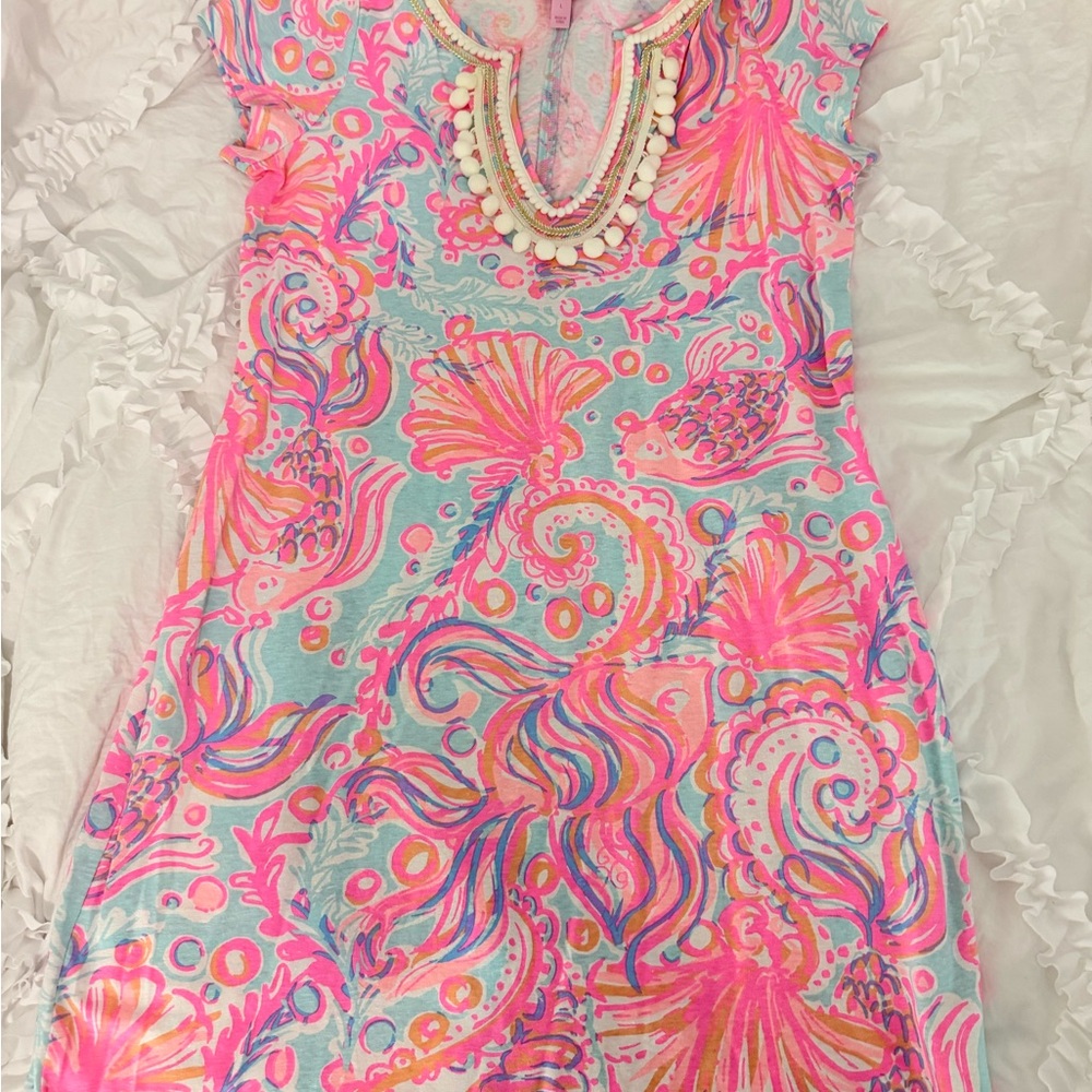 Lilly Pulitzer Pink and Blue Patterned Dress